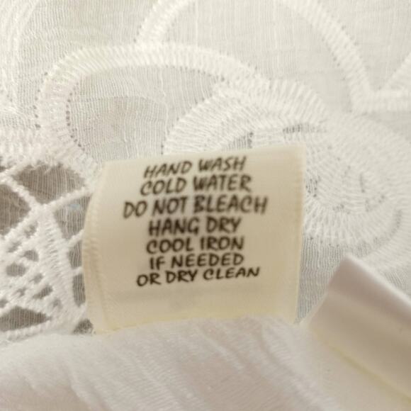 ADIVA Semi Sheer White Boho Style Blouse White Lace 1X Feminine Coquette Boho - Picture 9 of 9